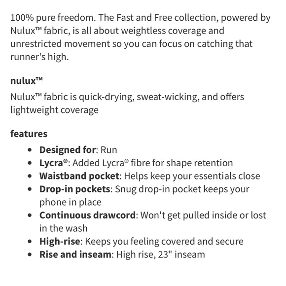 NWT fast and free high rise tight 23" psychic size 0 lululemon - Picture 14 of 14